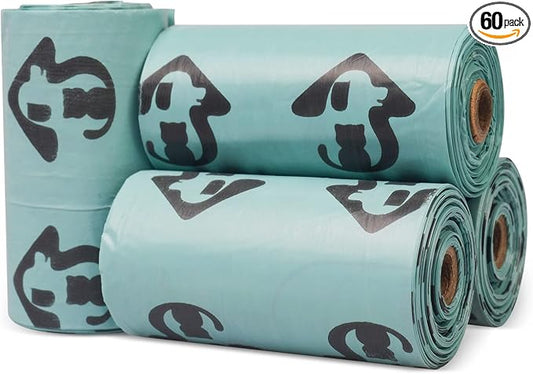 60 Count Cat Litter Waste Poop Bags Scented by WAONIQ