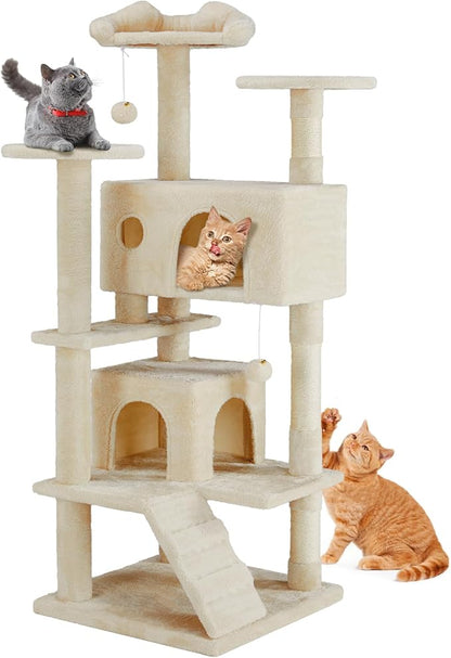 DUMOS 54-inch Indoor Cat Tree Tower –Multi-Level Pet House by DumosLifestyle