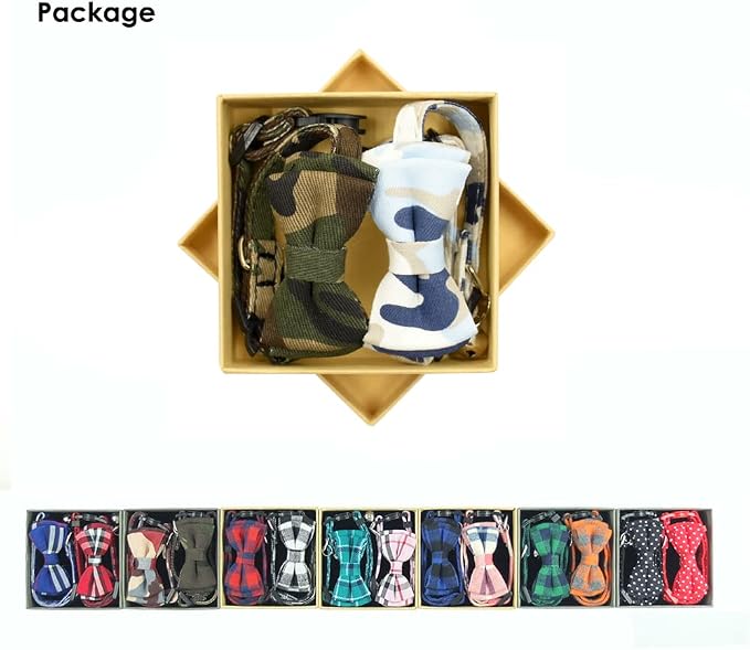 Cat Collar Breakaway with Bell and Bow Tie, Plaid Design Adjustable Safety - Image 2