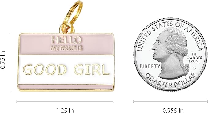 Two Tails Pet Company Personalized 'Good Girl' Pet ID Tag & Collar Charm - Image 3