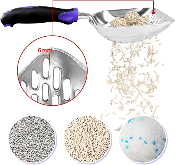 Cat Litter Scoop-Metal Cat Scooper-Long Handle Scoop, Cat Scooper-Poop - Image 3