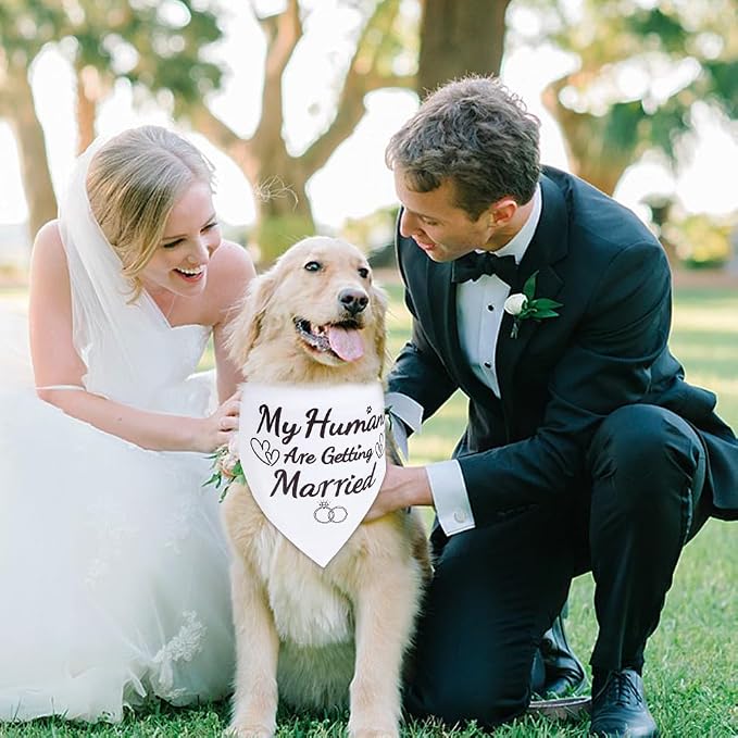 SZEE 2 Pack My Humans are Getting Married Dog Bandanas, Wedding or Engagement - Image 8
