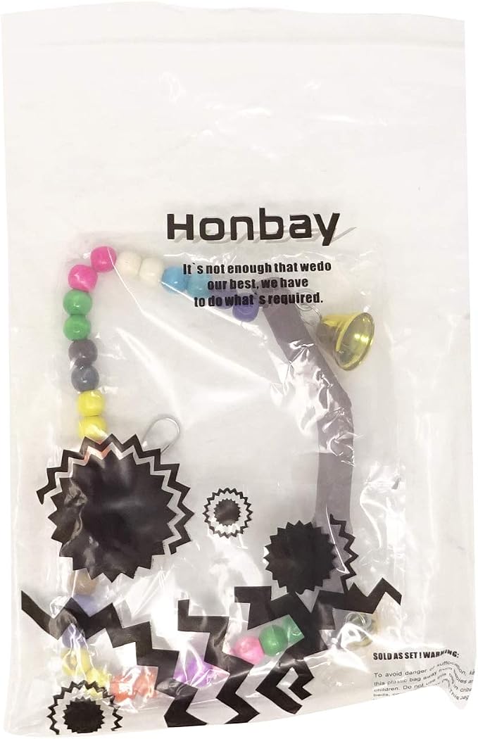 Honbay Wooden Bird Swing Perch Parrot Hanging Toy - Image 7