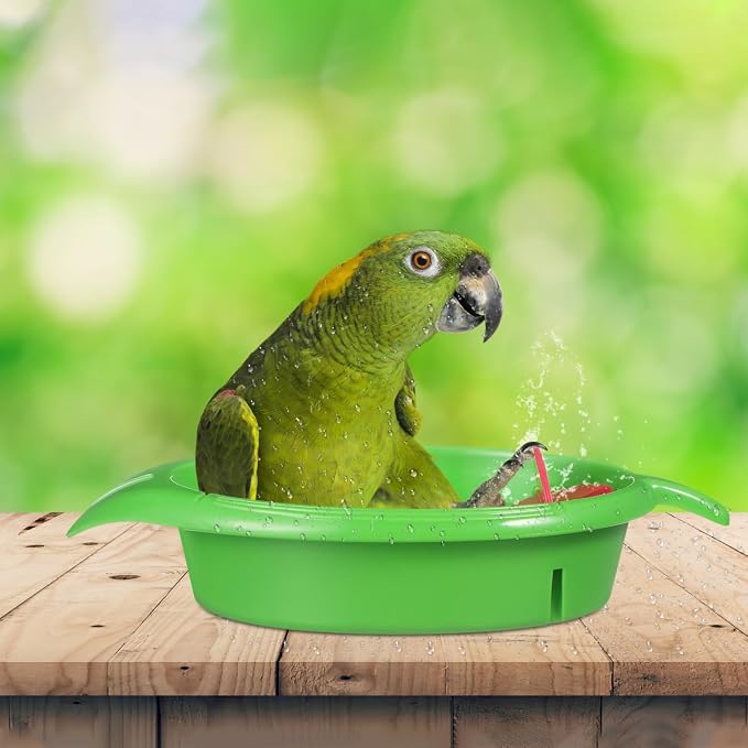TEHAUX Parrot Bathing Toy Large Capacity Bird Bath Tub - Image 9