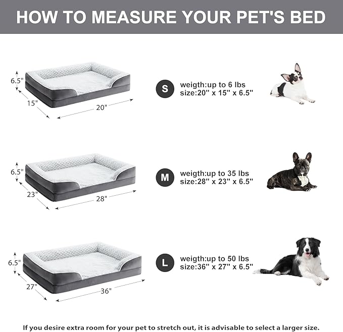 Orthopedic Dog Bed for Large Dogs, Egg Crate Foam Bed for Large Dogs, Equipped - Image 4