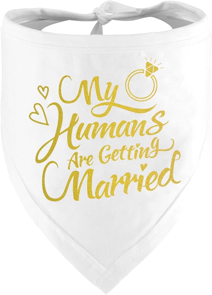 Engagement Gift, My Humans are Getting Married Dog Bandana, Wedding Photo Prop by DZMODZ