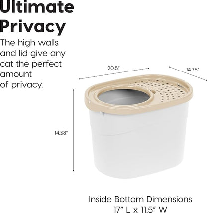 IRIS USA Top Entry Cat Litter Box, Large Enclosed - Image 8
