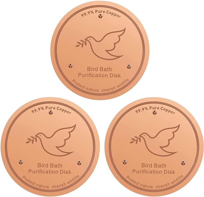 3Pack Bird Bath Copper Purification Disk | 0.6mm Reinforced 99.9% Pure Copper | by Unknown