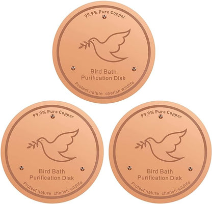 3Pack Bird Bath Copper Purification Disk | 0.6mm Reinforced 99.9% Pure Copper | by Unknown