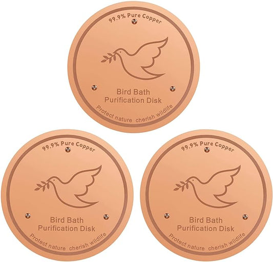 3Pack Bird Bath Copper Purification Disk | 0.6mm Reinforced 99.9% Pure Copper | by Unknown