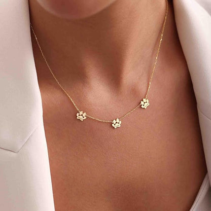 Personalized Cute Dog Cat Paw Name Necklace Forever Love Custom Heart Pendant - Image 6