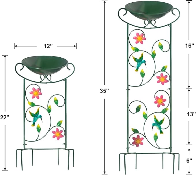 HONGLAND Metal Bird Bath with Trellis, Decorative Bird Feeder Station with - Image 7