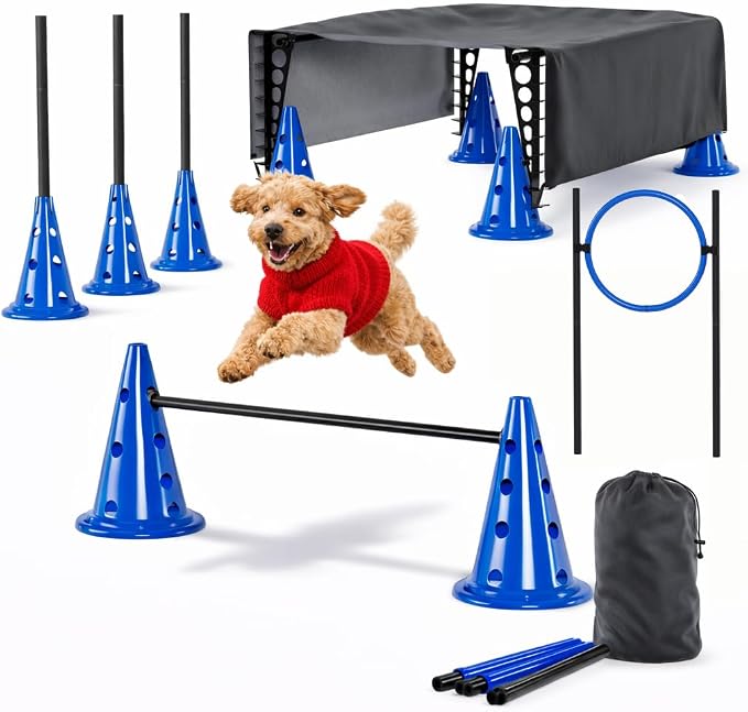 Dog Agility Course Backyard Set Complete Dog Agility Equipment by Unknown