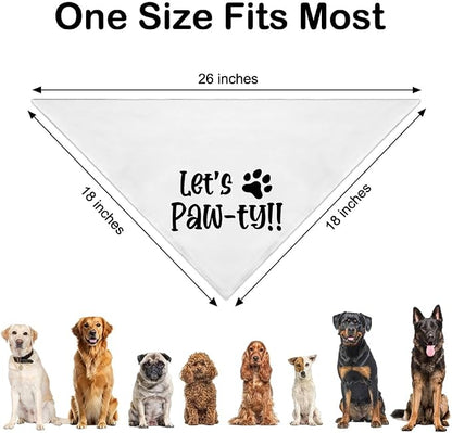 Let's Paw-ty White Dog Bandana, Cute Pet Birthday Bandana Gifts - Image 2
