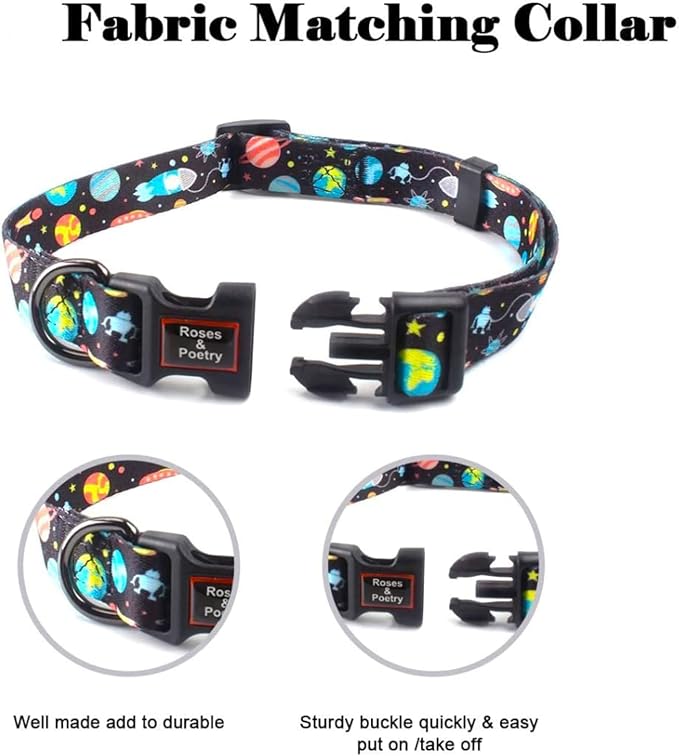 Roses&Poetry Dog Collar with Colourful Star Patterns, Adjustable Durable Puppy - Image 4