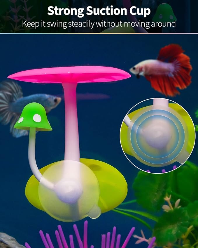 Uniclife Betta Mushroom Hammock Soft Aquarium Rest Bed Fish Breeding Playing Pad - Image 6