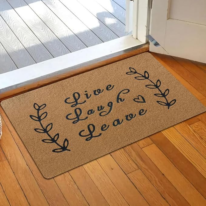 Assaoy Live Laugh Leave Funny Doormats, Coco Coir Outdoor Door Mat - Image 2