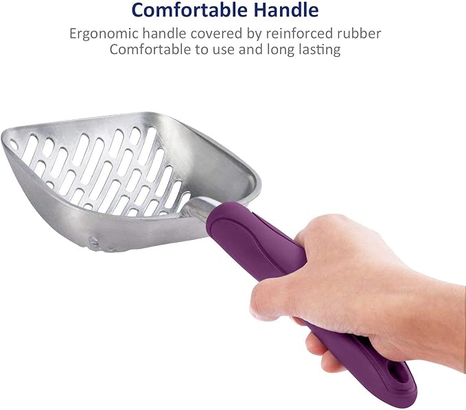 WePet Cat Litter Scoop, Aluminum Alloy Sifter, Kitty Metal Scooper, Deep Shovel - Image 3