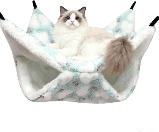 Cat Hammock for Cage, Soft Warm Hanging Bed for Kitten, Guinea Pig, Chinchilla by OINEEDU