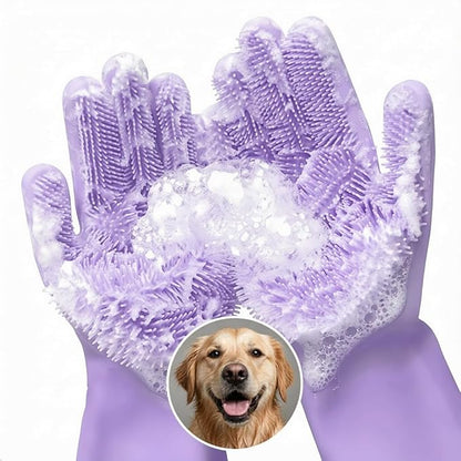 Cat & Dog Washing Gloves for Bathing – 2-in-1 Design Dog Scrubbing Gloves for by RZleticc