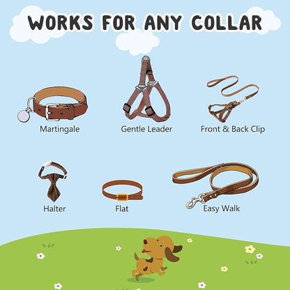 YUEPET Dog Safety Collar Clips 2 Pack Adjustable Prong Collar Backup Clips - Image 4
