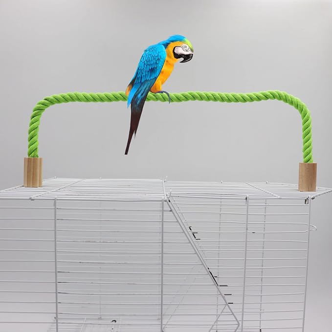 2 Pack Bird Hemp Rope Perch Swing, Bird Cage Stand Pole Accessories, Paw - Image 3