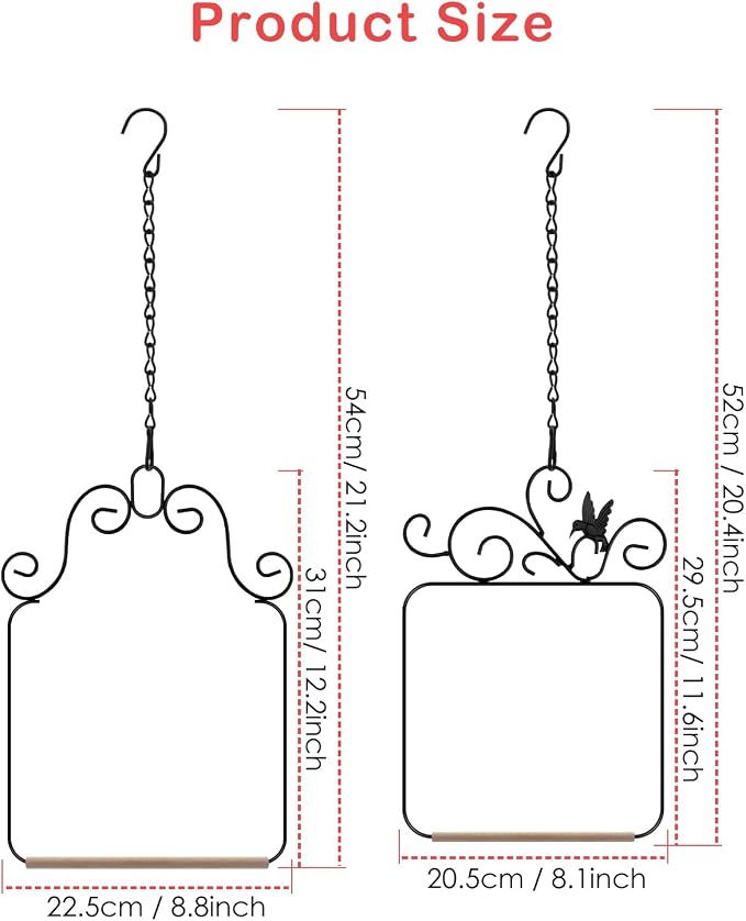 PACETAP Hummingbird Swings and Perches Metal Frame 4 Pack, Wild Bird Swing - Image 3