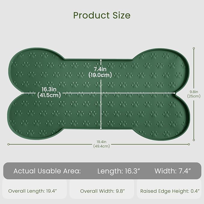 Dog Food Mat Anti-Slip Silicone Dog Bowl Mat Thicker Pet Placemat Waterproof - Image 2
