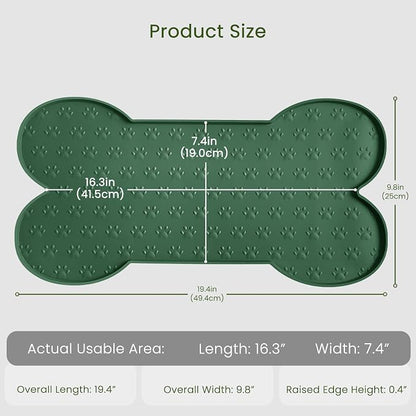 Dog Food Mat Anti-Slip Silicone Dog Bowl Mat Thicker Pet Placemat Waterproof - Image 2
