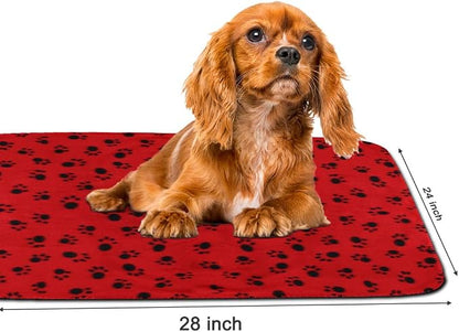 Comsmart Dog Blankets for Small Dogs, 6 Pack Puppy Blanket Cute Paw Print Pet - Image 3