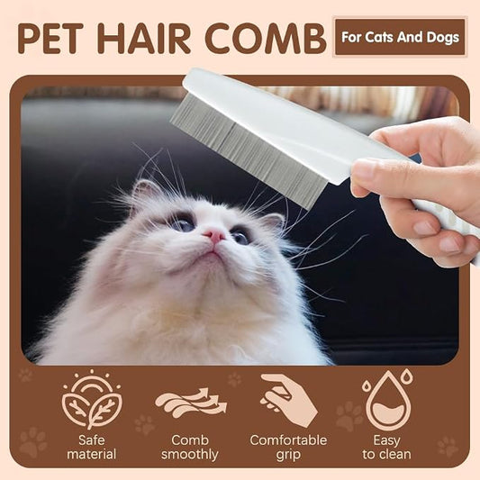 2 Pack Multifunctional Pet Comb, Upgrade Pet Grooming Brush Magic Tear Stain - Image 2