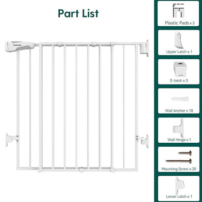 Babelio Baby Gate for Stairs, Kitchen & Doorways, 26-43" W 28" H No Bottom Bar| - Image 7
