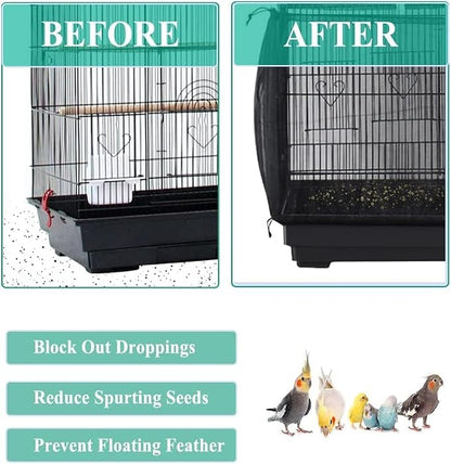 ASOCEA Extra Large Bird Cage Seed Catcher Guard Universal Birdcage Cover Nylon - Image 4