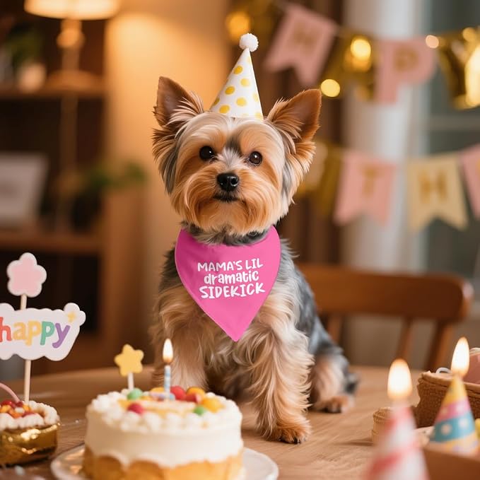 Mama's Lil Dramatic Sidekick Pink Dog Bandana, Mother's Day Birthday - Image 4