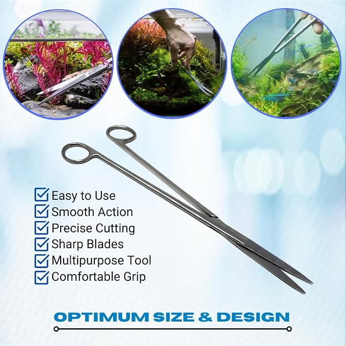 Aquarium Scissors Stainless Steel 12" Extra Long Water Grass Scissors - Image 5