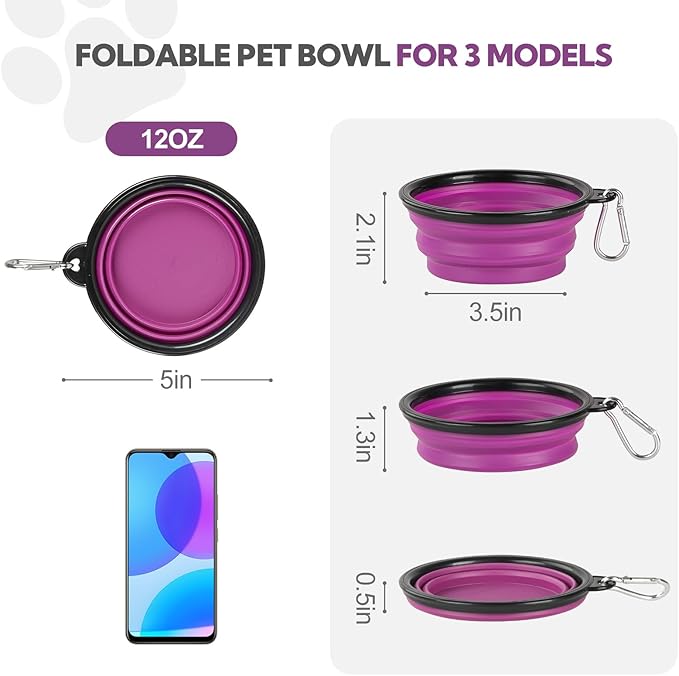 Collapsible Dog Bowl 2 Pack, Dog Water Bowls - Image 3