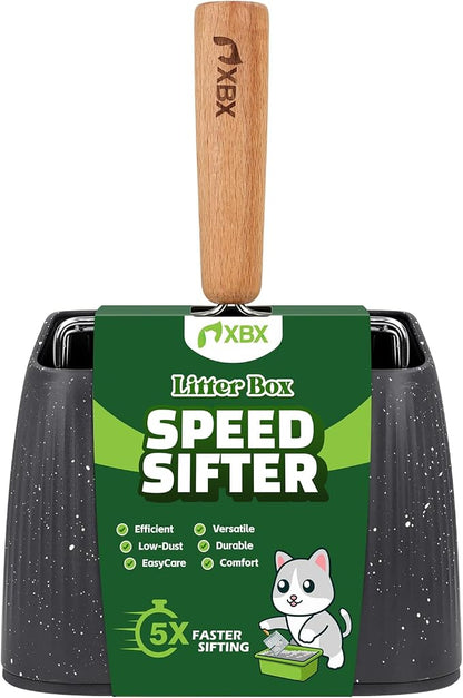 XBX Cat Litter Scoop with Holder, Heavy Duty Litter Sifter, Stainless Steel - Image 3