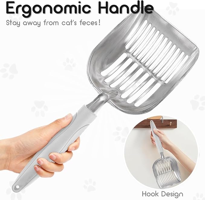 Cat Litter Scoop, Metal Cat Scooper, Plastic Handle Scoop, Sifting Shovel - Image 4