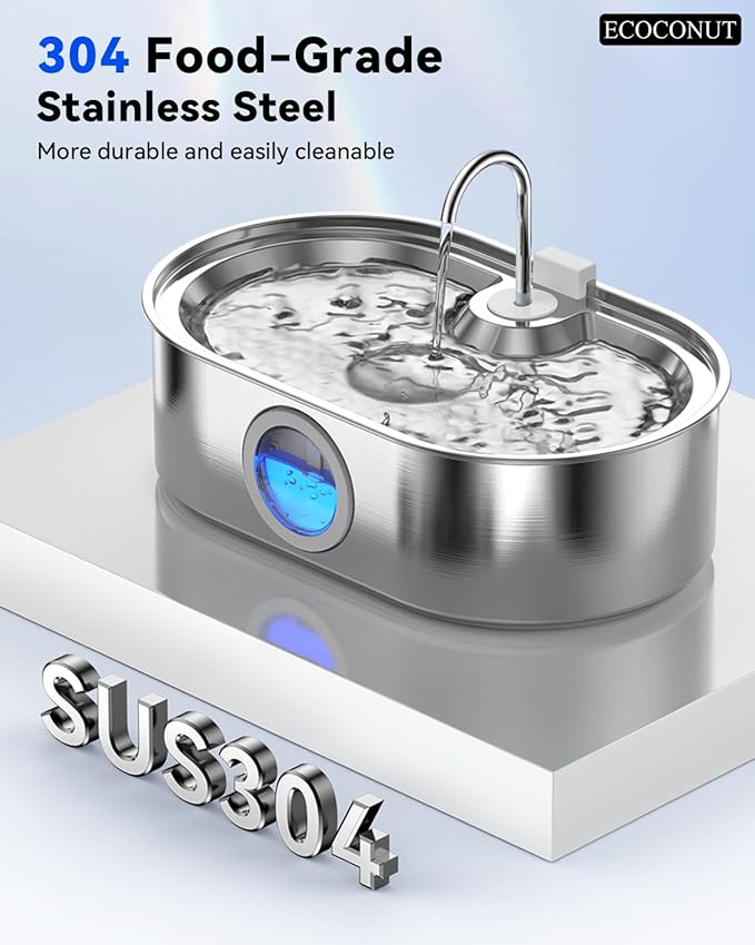 3.4Gal Dog Water Fountain for Large Dogs, 13L Stainless Steel Large Pet Fountain - Image 4