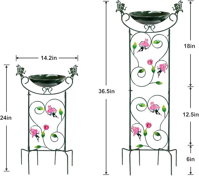 HONGLAND 36.5" Metal Bird Bath - Image 2