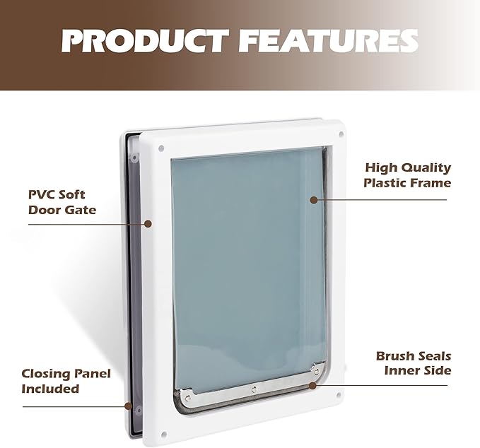 Pet Flap Door 2 Ways Locking Dog Wall Entry Pet Door - Image 4
