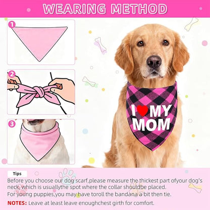 GreenJoy Cute Plaid Dog Bandana – Washable Pet Triangle Scarf - Image 6