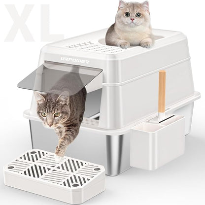 URPOWER Stainless Steel Cat Litter Box by URPOWER