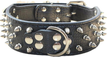 Serijoars Spiked Studded Dog Collar, PU Leather Dog Collar, Adjustable Pet by Serijoars
