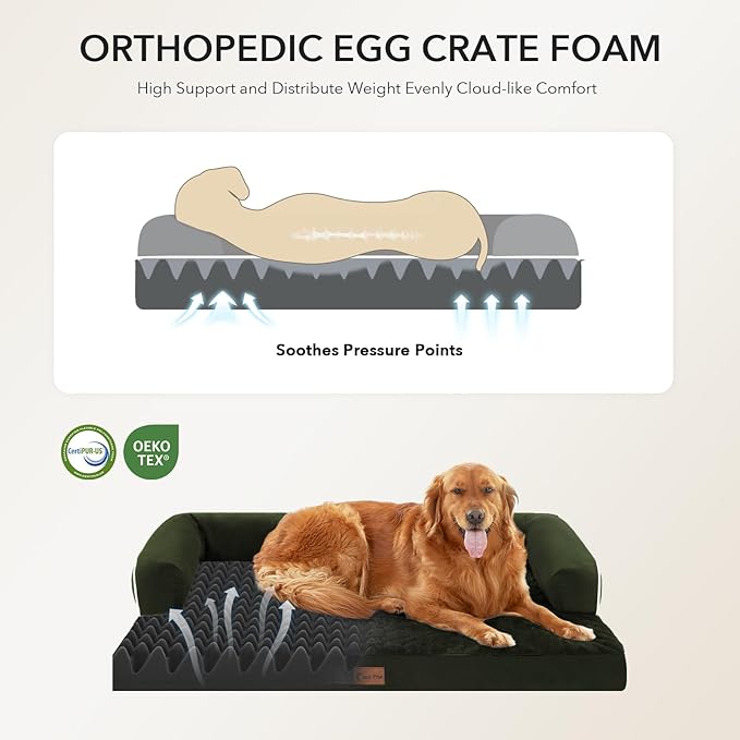 Orthopedic Dog Beds for Extra Large Dogs, Waterproof Egg Crate Foam XL Dog Bed - Image 2