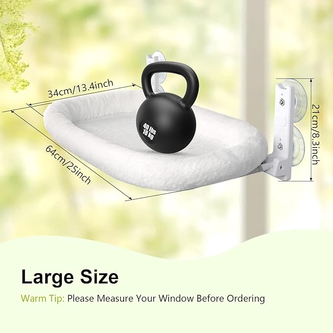 Cat Window Perch, Cordless Cat Hammock, Foldable Cats Window Bed - Image 2