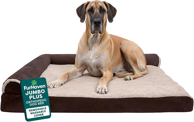 FurHaven Orthopedic Dog Bed for Large Dogs, L-Shaped Chaise Contour Mattress by FurHaven
