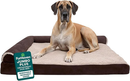 FurHaven Orthopedic Dog Bed for Large Dogs, L-Shaped Chaise Contour Mattress by FurHaven