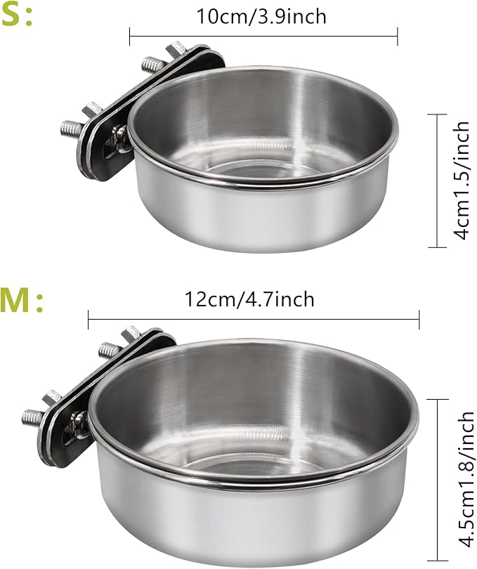 Small+Medium Bird Feeding Dish Cups, Parrot Food Bowl Cage - Image 2