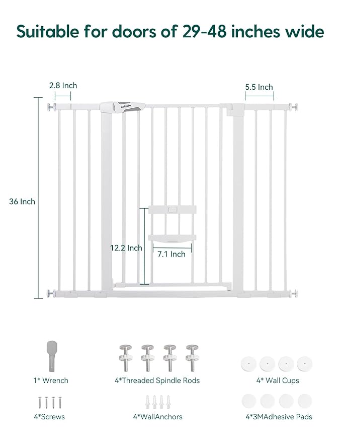 Babelio 36 Inch Extra Tall Baby Gate - Image 5
